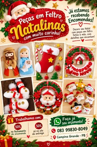 Peças em Feltro Natalinas 