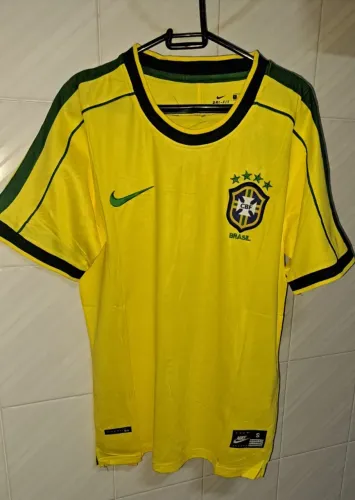 Camisa Retrô 1998 Amarela Brasil 1.1 P ao G1