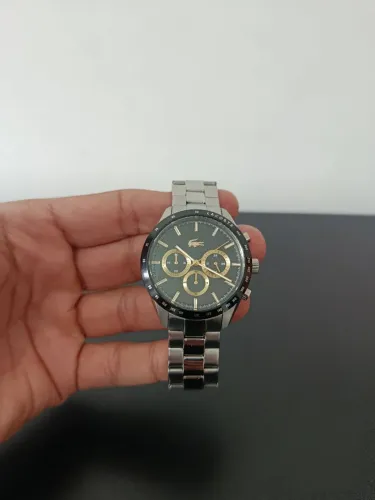 relogio lacoste boston em aço inox
