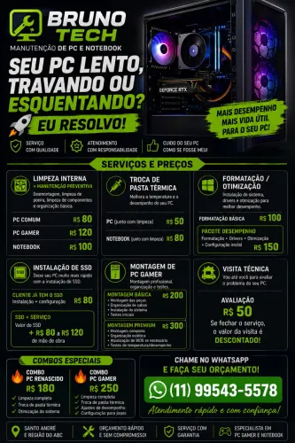 ?PC LENTO? TRAVANDO? ESQUENTANDO? Eu resolvo! ? Manutenção Gamer e Notebook