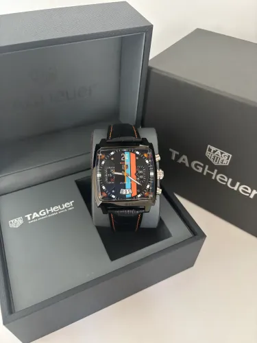 Relógio Masculino Tag Heuer Monaco Preto - Gulf 39mm Prem AAA+