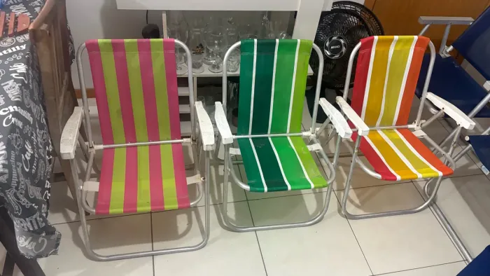 Kit de cadeiras de praia com carrinho