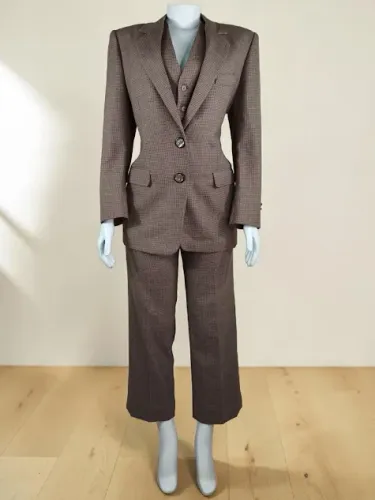 Conjunto Terno Christian Dior com Lã Blazer Calça Colete Vintage Tam P/M