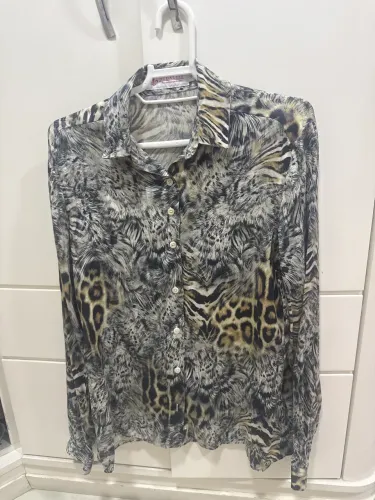 Camisa Seda Dudalina - Tamanho 36 - Animal Print