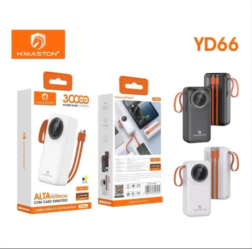 Power Bank 30000mAh Carregador Bateria Portátil PD 22,5w