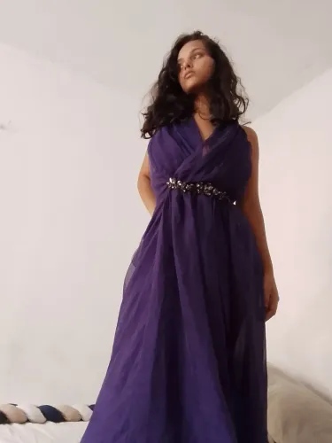 Vestido de Festa Tule Com