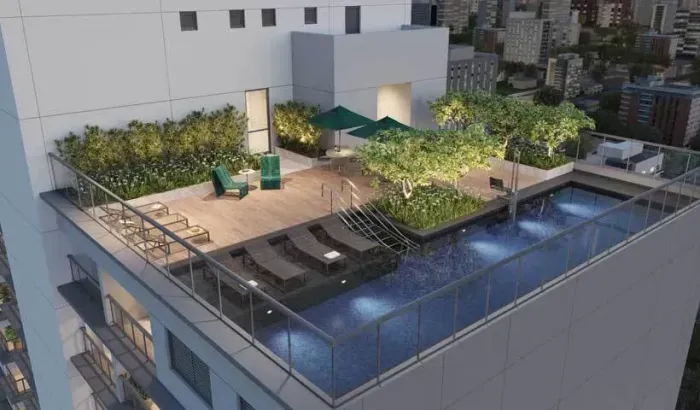 STUDIO À VENDA EM SANTO AMARO | 25m² | TORRE ÚNICA | LAZER COMPLETO