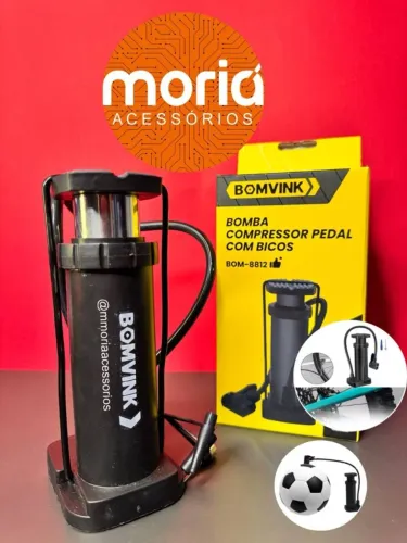 Bomba de Ar com Pedal Alta para Encher Pneus de Moto Bicicleta Bola Boia