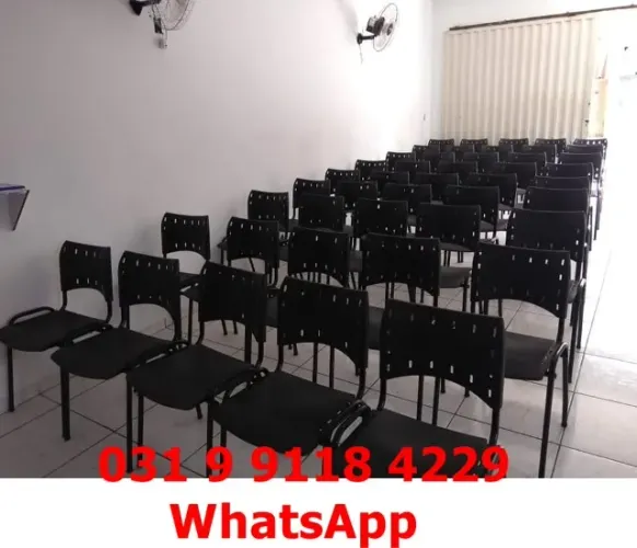 Frete Grátis para BH -  Cadeiras Fixa Para Casa, Igreja, Loja, Auditório Pretas Novas