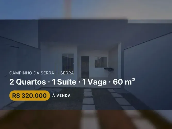 Campinho da Serra: sua chance de ter uma casa moderna com 2 quartos!