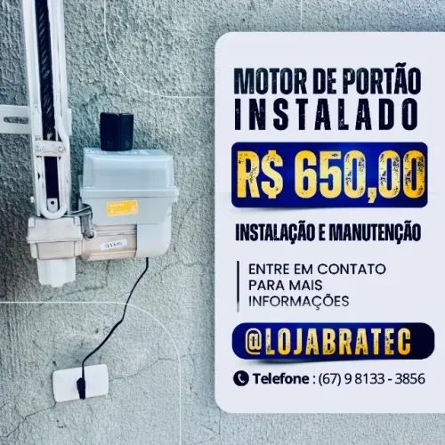 Motor de portão de 1/4 de HP de 8 segundos instalado