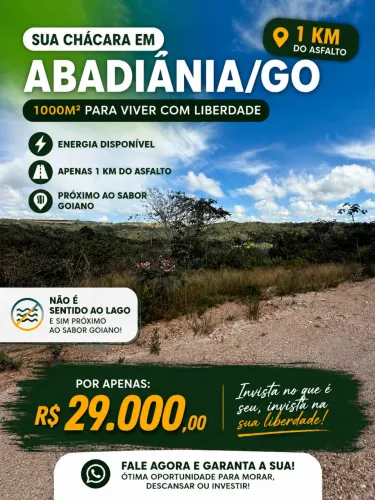 Chácara a venda em Abadiânia 1.000 metros