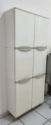 Armário para cozinha, de aço, branco, vertical, 6 portas (como novo)