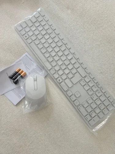 Teclado e Mouse sem Fio Dell Branco - Excelente