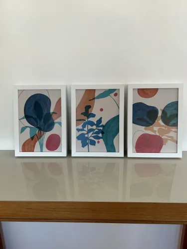 Trio mini quadros decorativos
