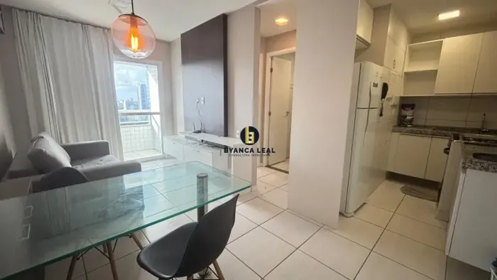 Lindo flat mobiliado de 34 m² e 1 quarto, em empreendimento com lazer, disponível para loc