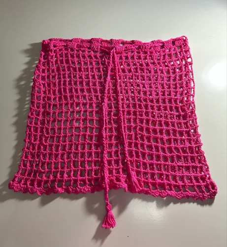 short crochê rosa choque