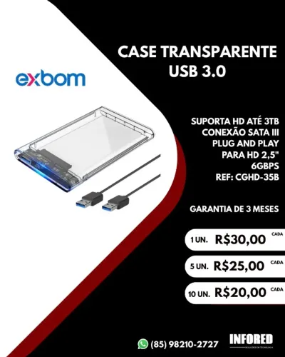 Case USB para HD de notebook 