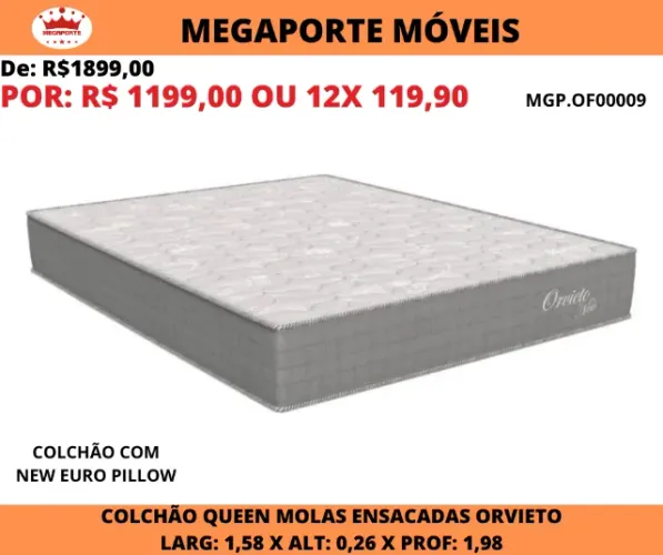 Colchão Queen Orvieto Molas Ensacadas