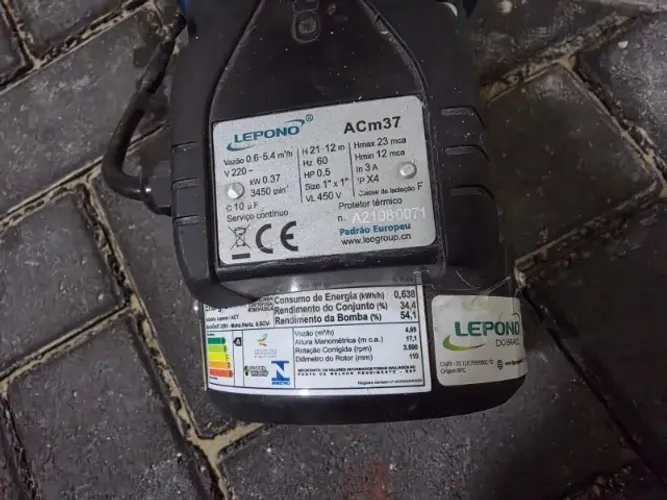Kit Pressurizador Residencial: Bomba Lepono 1/2 CV + Pressostato Eletrônico (220V)