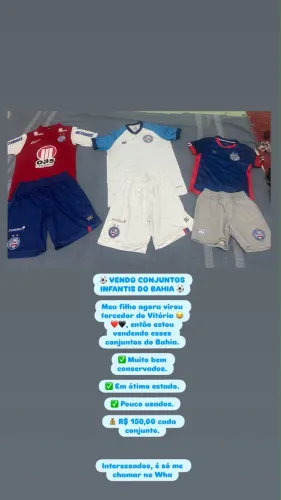 Conjunto Oficial do Bahia - Camisa + Calção infantil