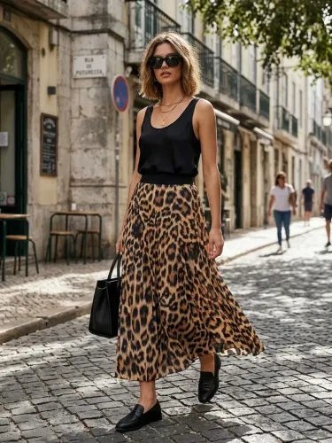 Saia animal print chique preço de bazar tamanho M