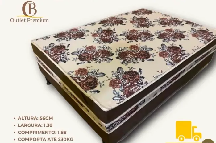 Cama box casal D33 super luxo nova