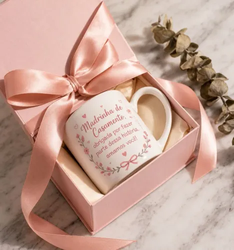 Caneca personalizada para presente MADRINHA E PADRINHO Casamento