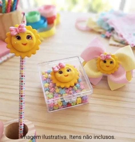 Kit 5 Apliques de biscuit Solzinho