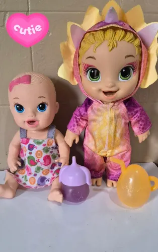 Boneca baby alive hora do xixi e bebe dinossauro