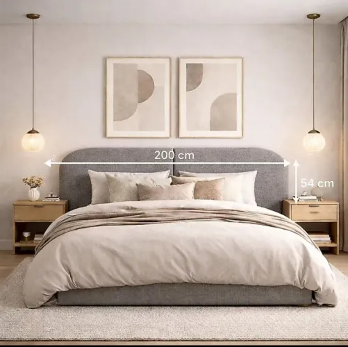Desapego carioca! Cabeceira Cama Box Orgânica King de Linho - Nova na Caixa