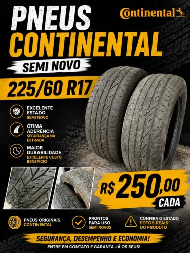 Pneus 225/60/17 marca continental semi-novo