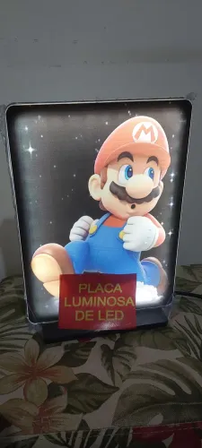 Luminária Dupla Face Mario e Luigi em LED