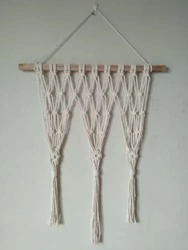 Decoração de Macramê-Suporte para Plantas Crú 