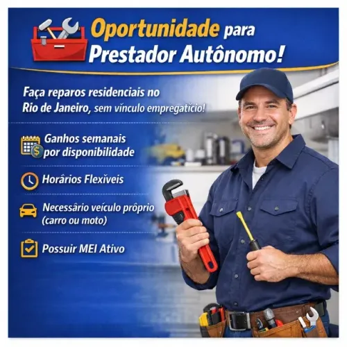 Eletricista / Encanador / Técnico - Ganhos Semanais  no RJ!