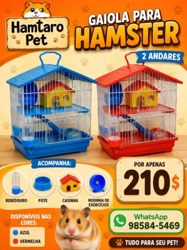 Gaiola para Hamster estilo casinha