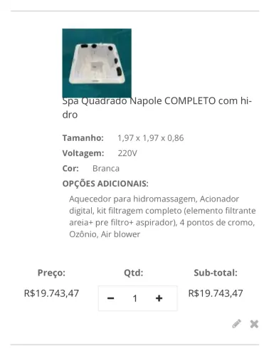 Spa Napole BBB 5 pessoas novo completo nunca instalado, na loja custa $ 19.000