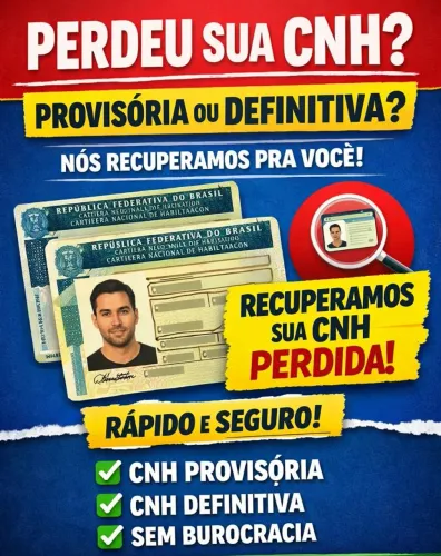 Sua CNH foi cancelada ou você perdeu, nos recuperamos!
