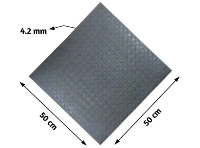 piso moeda borracha, 50 X 50 cm - Aproximadamente 40m
