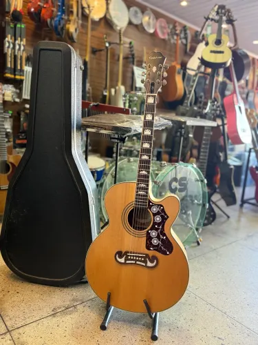 VIOLÃO EPIPHONE EJ-200SCE GOLD | SHADOW eSONIC II | NANOFLEX + NANOMAG | HARD CASE