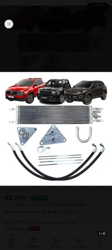 Kit resfriador, Fiat Toro, Renegade,compass