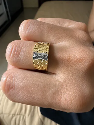 Anel tricolor ouro 18k , aro 20 !