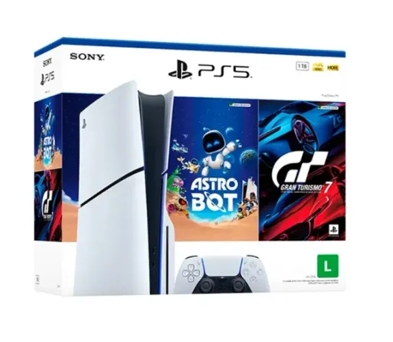 Console Sony PlayStation 5, SSD 825GB, Controle Sem Fio DualSense + 2 Jogos Digitais, Ediç