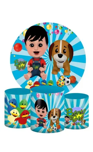 Kit painel redondo + Trio capas cilindro bento e toto