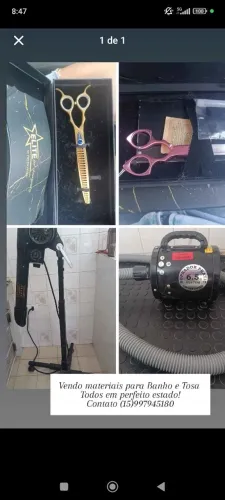 Materiais para banho e tosa