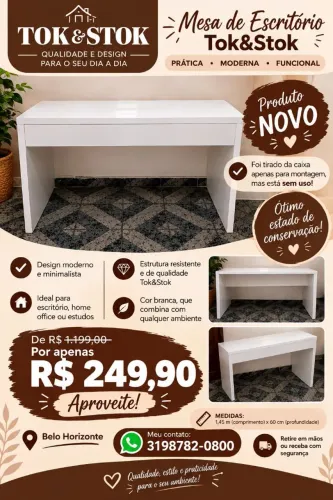 Mesa de escritório novo tok stok