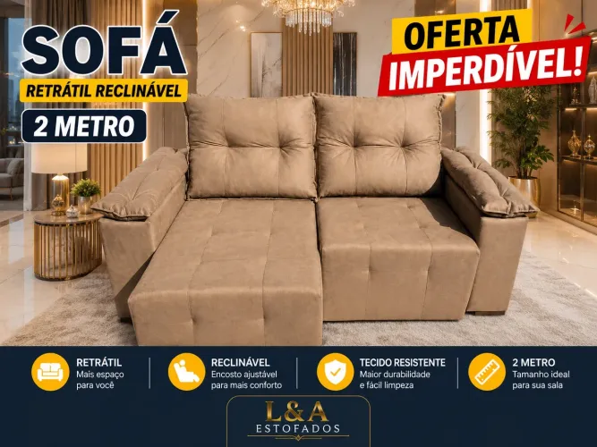 Sofá retrátil reclinável