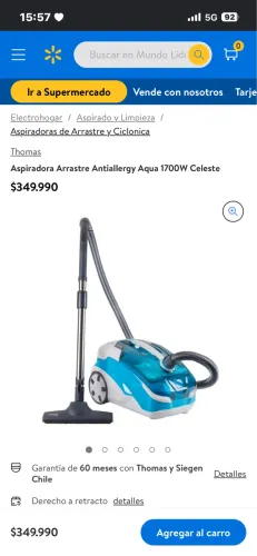 Aspirador de pó e água 