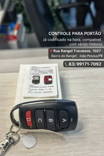 CONTROLE PARA MOTOR DE PORTÃO, T/CHAVEIRO, A/B/C e D na cor vermelho, Fazemos codificação 