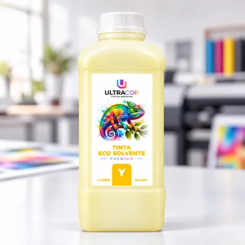 Tinta Eco Solvente UltraCor Yellow 1 Litro - PRONTA ENTREGA